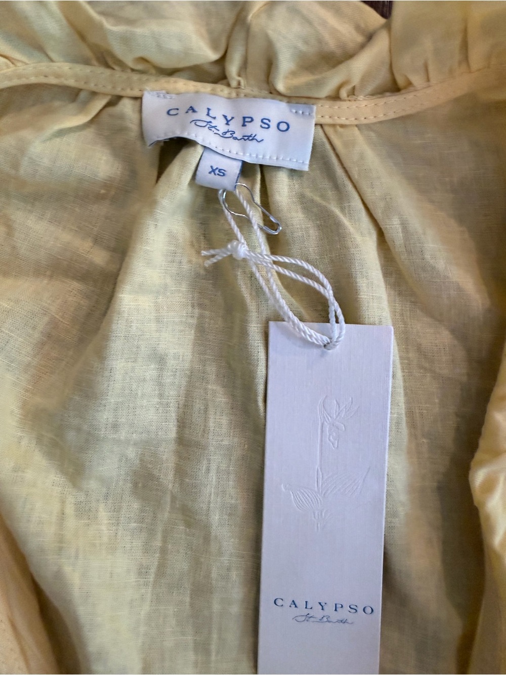 Yellow Ruffle Front Top - Lightweight Shirt - Picture 3 of 3